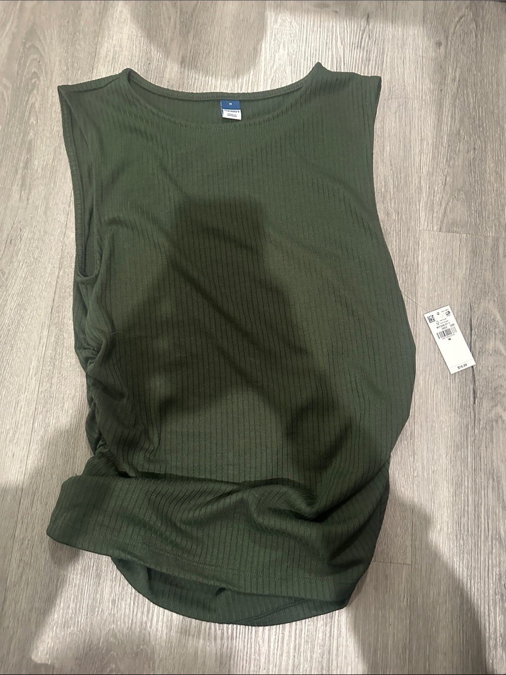 Old Navy Dark Olive Ribbed Sleeveless Tank